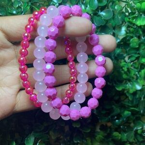 pink pack handmade bracelets (3bracelets) unisex